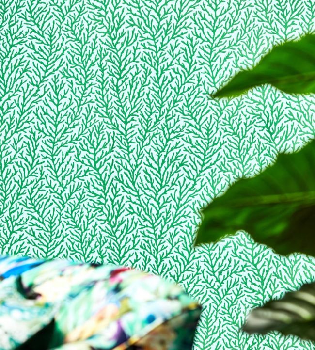 Atoll Wallpaper - Seaglass/Emerald - HTEW112769 - Harlequin - Premier Wallcovering