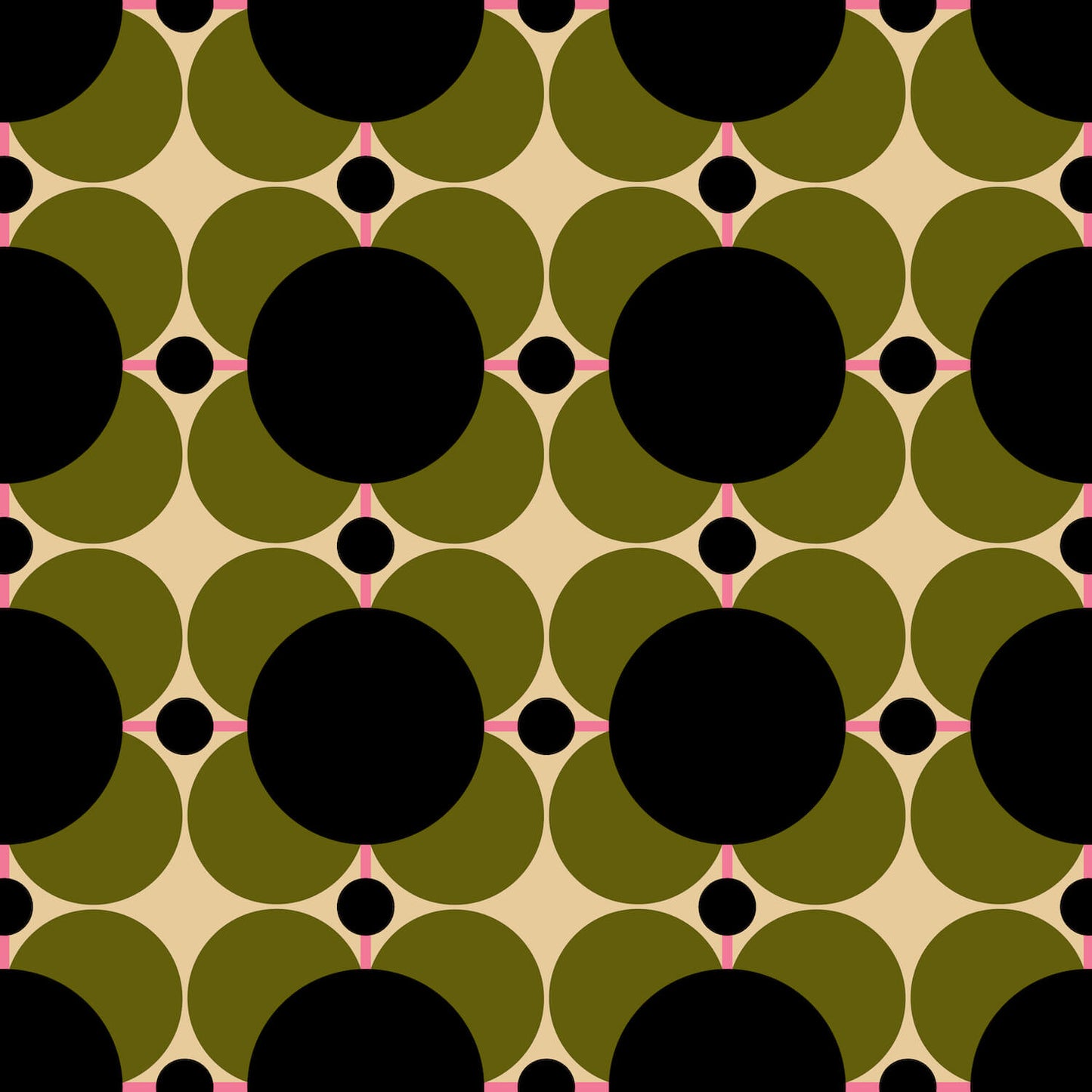 Atomic Flower Wallpaper - Khaki - Orla Kiely - 23AHAFLWLPDS-3250 - Premier Wallcovering