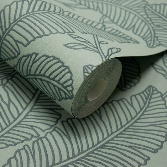 Attitude Faye All Over Leaf Wallpaper - Green - Grandeco - A66401 - Premier Wallcovering