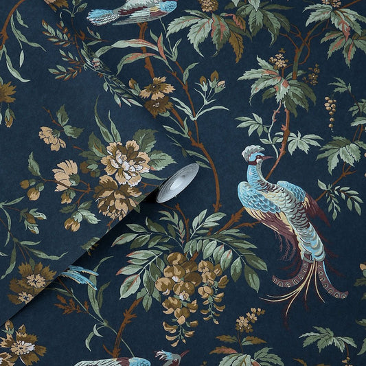 Attleton Wallpaper - Midnight - Laura Ashley - 140316 - Premier Wallcovering