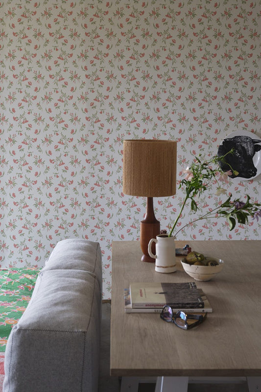 Auguste Wallpaper - Blooth Pink - 6503 - Farrow & Ball - Premier Wallcovering