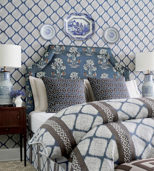 Austin Diamond Wallpaper - Spa Blue - Thibaut - T13251 - Premier Wallcovering
