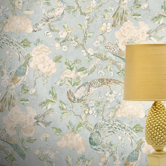 Aviary Wallpaper - Morning Light - Madeaux - W1100 - 01 - Premier Wallcovering