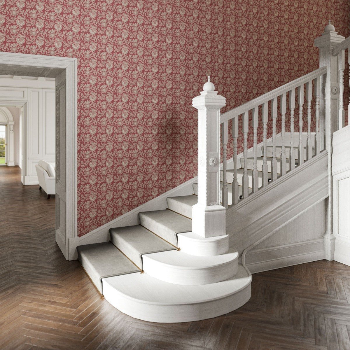 Avignon Wallpaper - Raspberry - Warner House - Premier Wallcovering