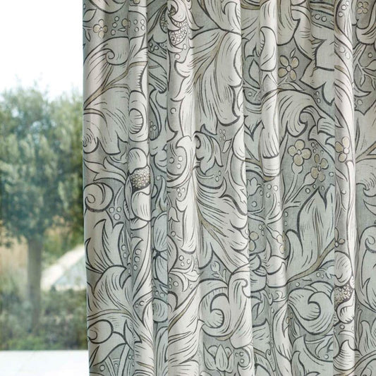 Bachelors Button Wide Width Fabric - Light Grey/Linen - Morris & Co - 227274 - Premier Wallcovering
