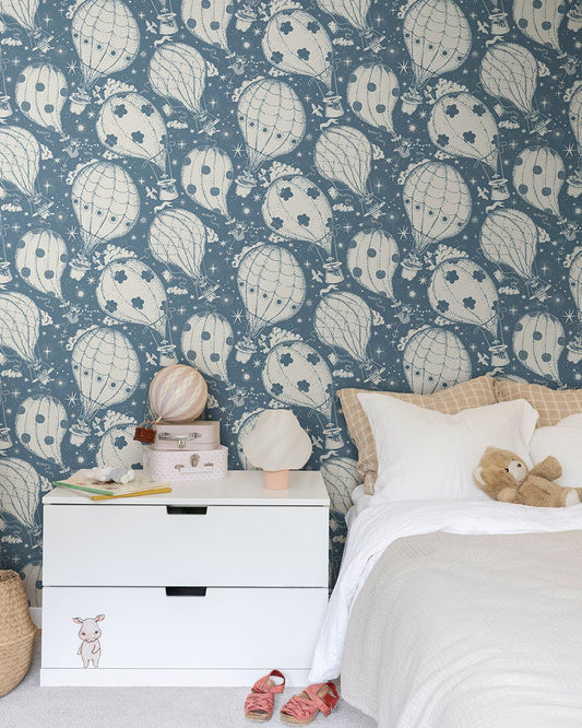 Ballongerna Wallpaper - Dark Blue - Midbec - 29006 - Premier Wallcovering