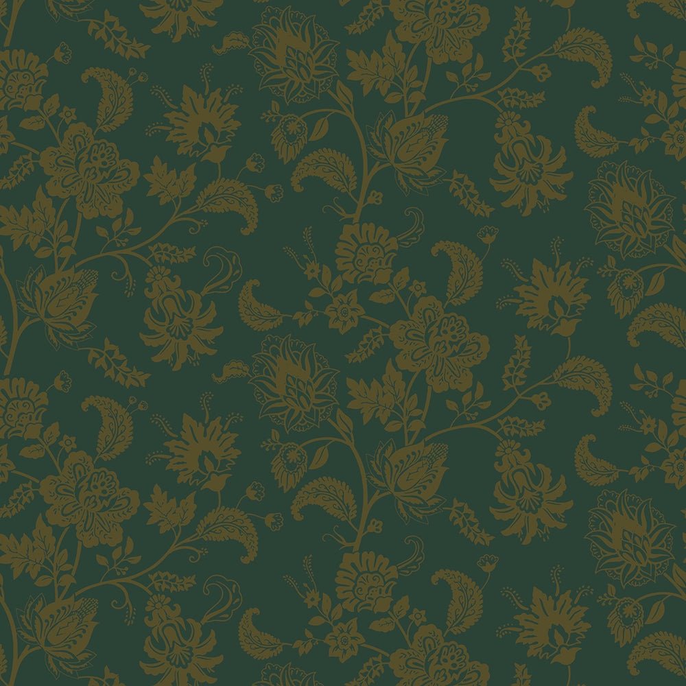Balmoral Baroque Wallpaper - Gentleman Green and Pine Green - LAN100209 - Lucie Annabel - Premier Wallcovering