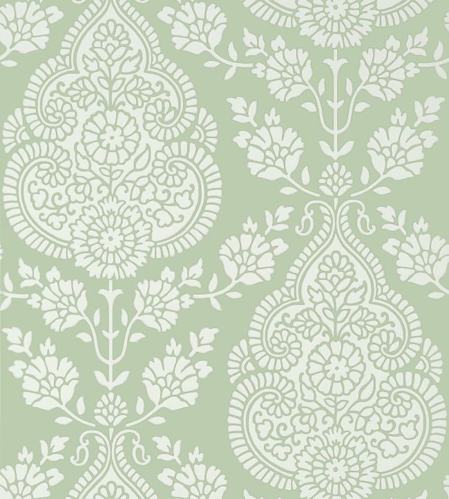 Balmuccia Damask Wallpaper - Soft Green - AT57867 - Anna French - Premier Wallcovering
