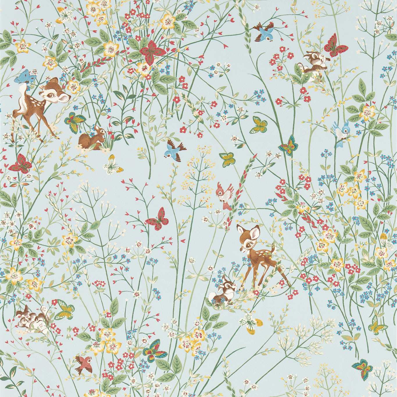 Bambi Wallpaper - Sea Salt - DDIW217278 - Sanderson - Premier Wallcovering