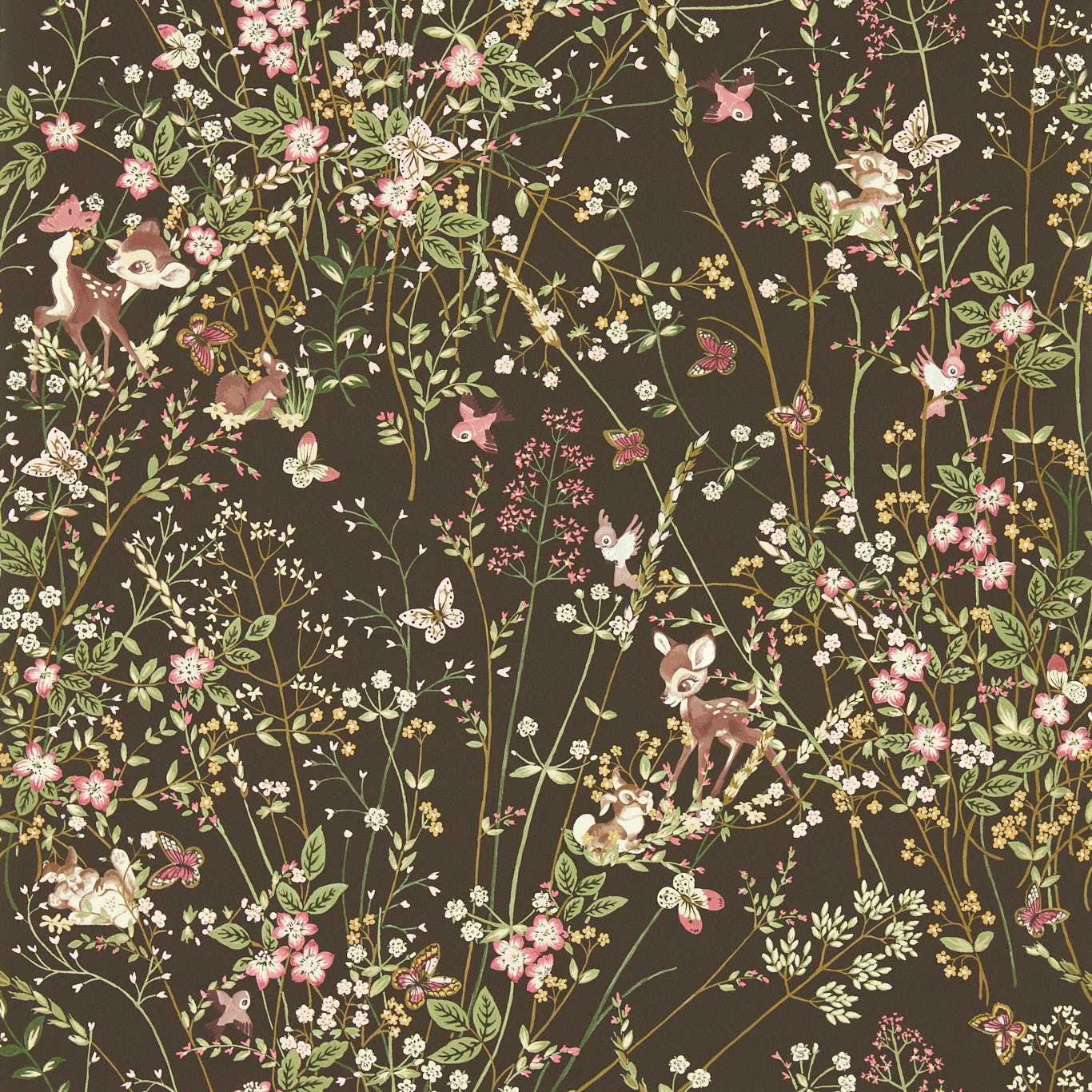 Bambi Wallpaper - Chocolate - DDIW217277 - Sanderson - Premier Wallcovering