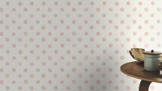 Bambino Polka Dot Painted Spot Wallpaper - Soft Pink - Rasch - 252019 - Premier Wallcovering