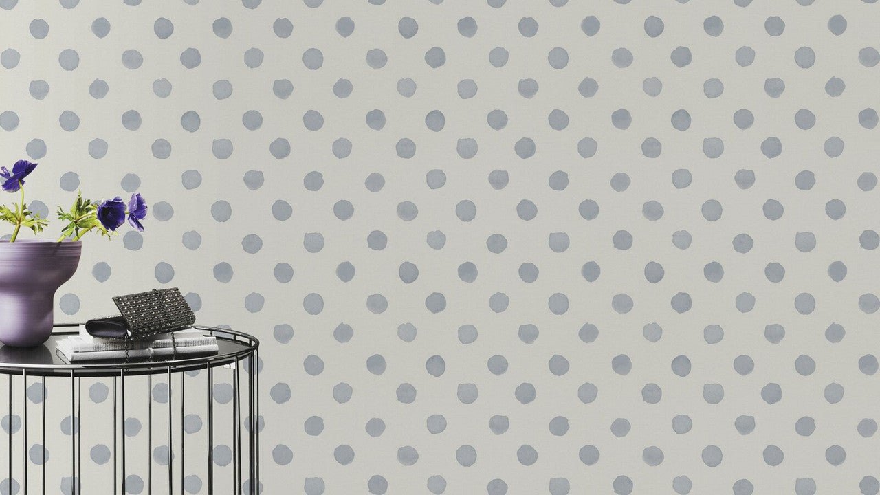 Bambino Polka Dot Painted Spot Wallpaper - Light Blue - Rasch - 252033 - Premier Wallcovering