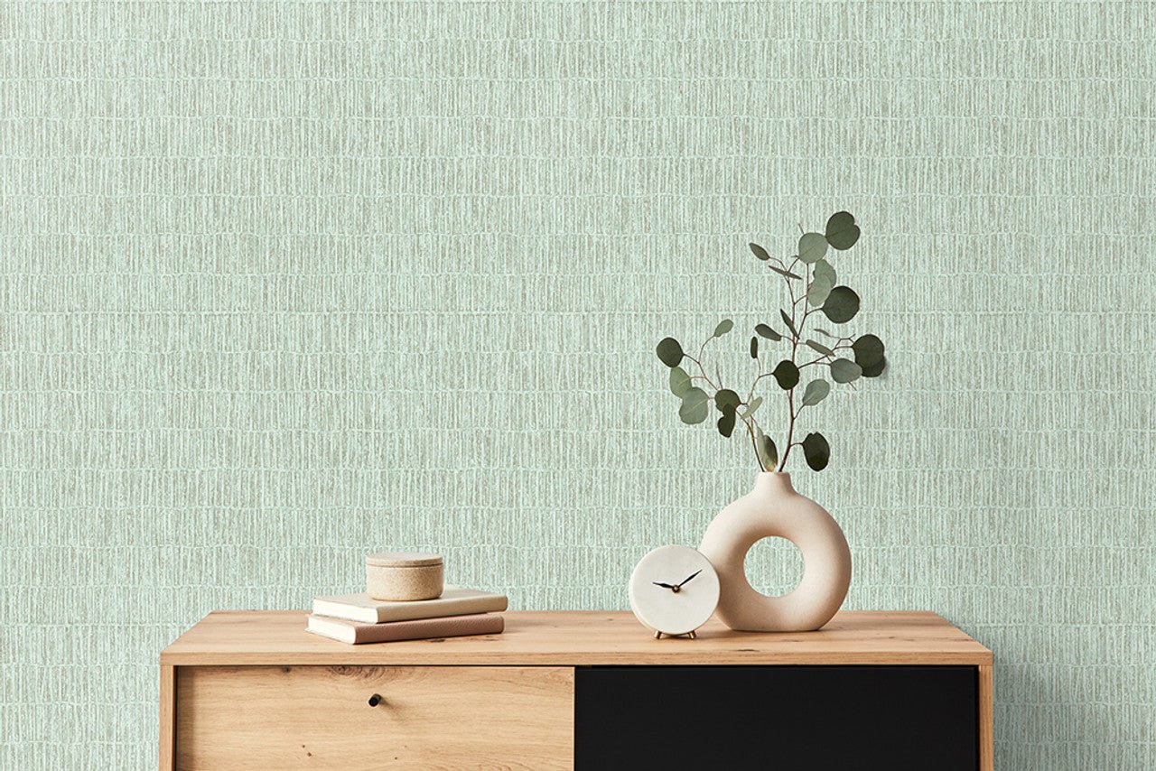 Bamboo Feel Wallpaper - Blue/ Green - Hohenberger - 65025 - Premier Wallcovering