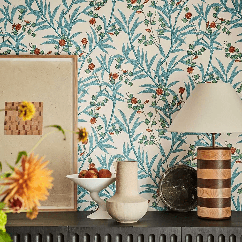Bamboo Floral Wallpaper - Heat - Little Greene - 0267BAHEATZ - Premier Wallcovering