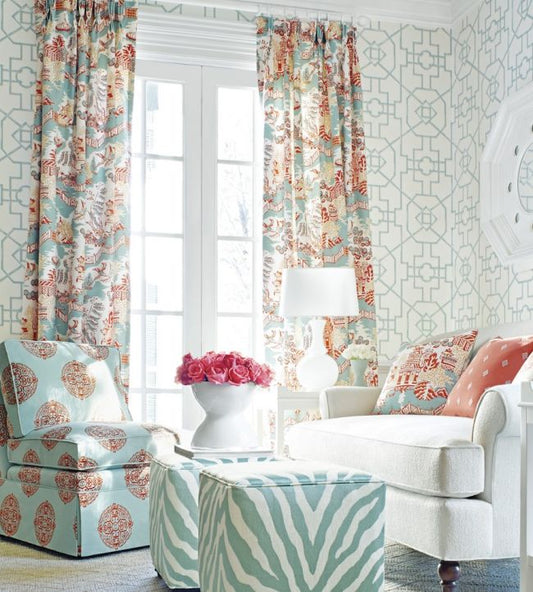 Bamboo Lattice Wallpaper - Green - Thibaut - T36157 - Premier Wallcovering