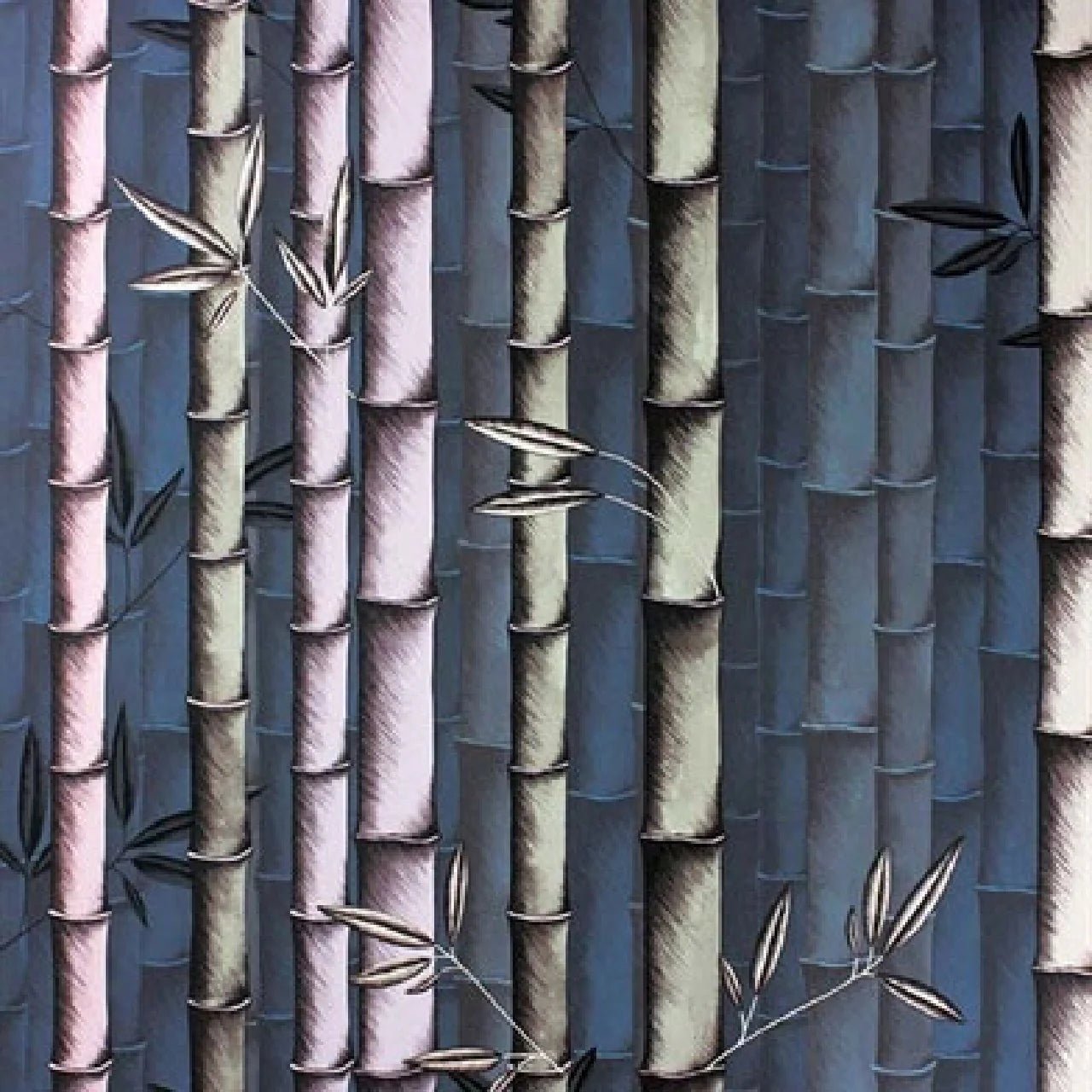 Bamboo Wallpaper - Dark Dove/Heather - Osborne & Little - W7025-06 - Premier Wallcovering