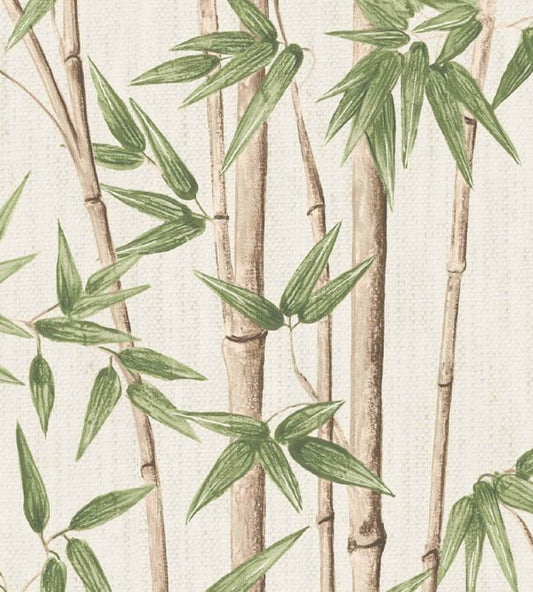 Bamboozle Fabric - Sage - Woodchip & Magnolia - WMF - 397 - 02VD - Premier Wallcovering