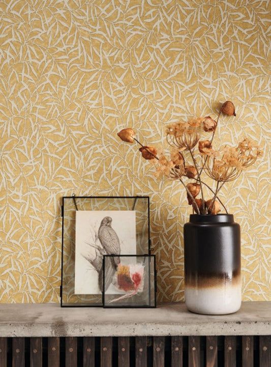 Bambu Bali Vert Canopee Wallpaper - Blanc Coton - Casadeco - 88170298 - Premier Wallcovering