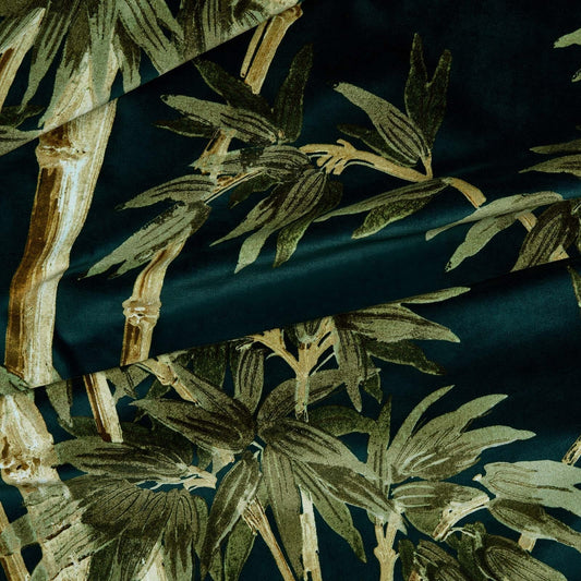 Bambusa Velvet Fabric - Midnight - House of Hackney - 1-FA-BAM-VE-MID-XXX-XXX - Premier Wallcovering