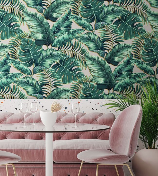 Banana Leaves Max Wallpaper - Blush Pink - Brand McKenzie - BMTD001/05B - Premier Wallcovering