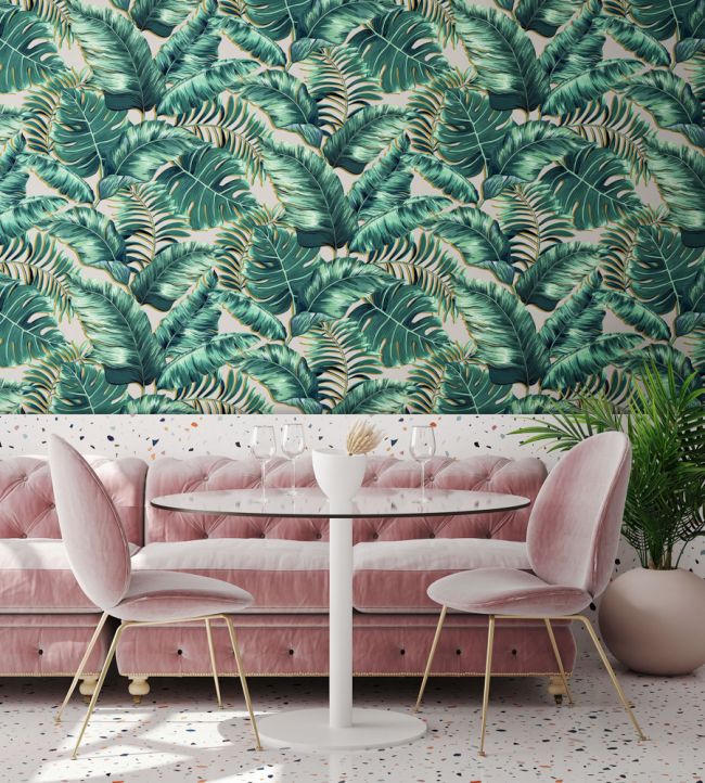 Banana Leaves Max Wallpaper - Blush Pink - Brand McKenzie - BMTD001/05B - Premier Wallcovering