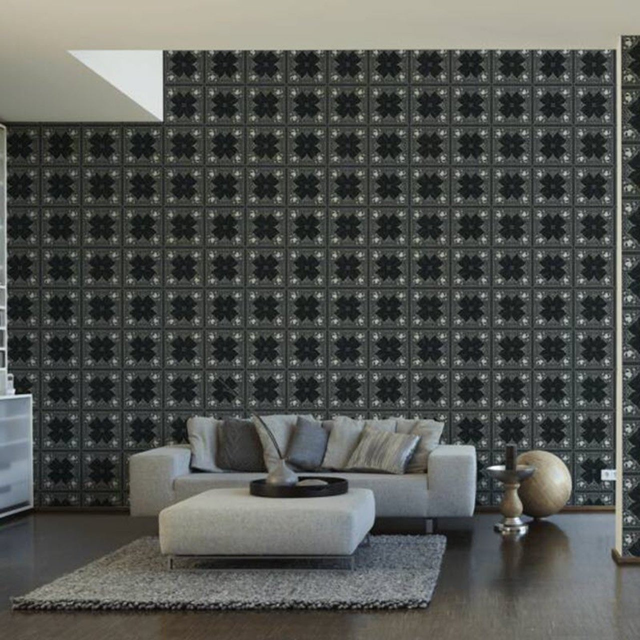 Baroque Wallpaper - Charcoal - A S Creation - Karl Lagerfield - 37845 - 2 - Premier Wallcovering