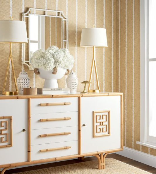 Barrier Weave Wallpaper - Wheat - Thibaut - T15806 - Premier Wallcovering