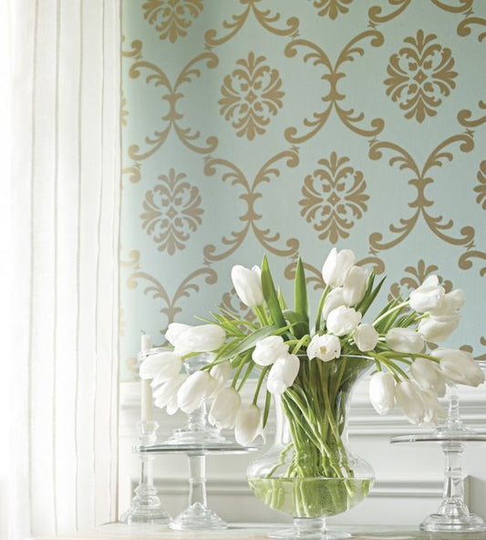 Bastille Wallpaper - Metallic Silver - Thibaut - T13035 - Premier Wallcovering