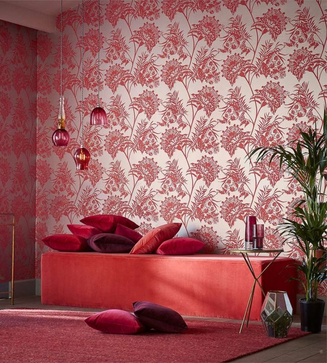 Bavero Wallpaper - Coral - HZAP111766 - Harlequin - Premier Wallcovering
