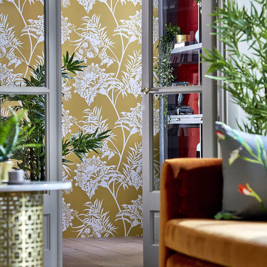 Bavero Wallpaper - Ochre - HZAP111764 - Harlequin - Premier Wallcovering