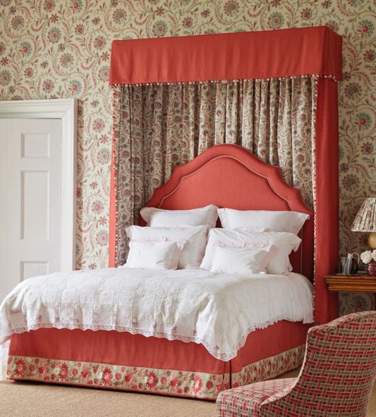 Baville Wallpaper - Red/Teal/Taupe - Nina Campbell - NCW4351 - 01 - Premier Wallcovering