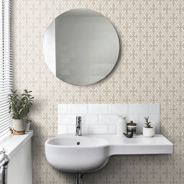 Bayham Abbey Wallpaper - Pale Grey and Stone - Little Greene - 0277BAPORTL - Premier Wallcovering