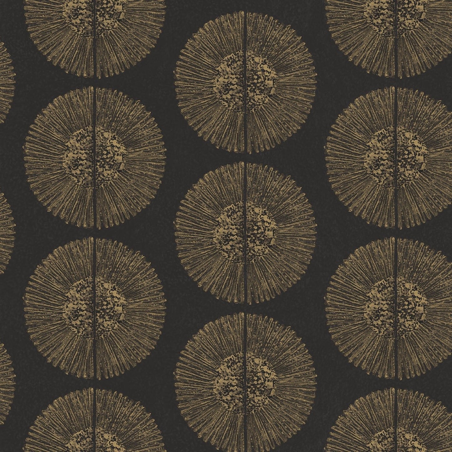 Bazaar Tribal Circles Wallpaper - Black / Gold - Galerie - G78331 - Premier Wallcovering