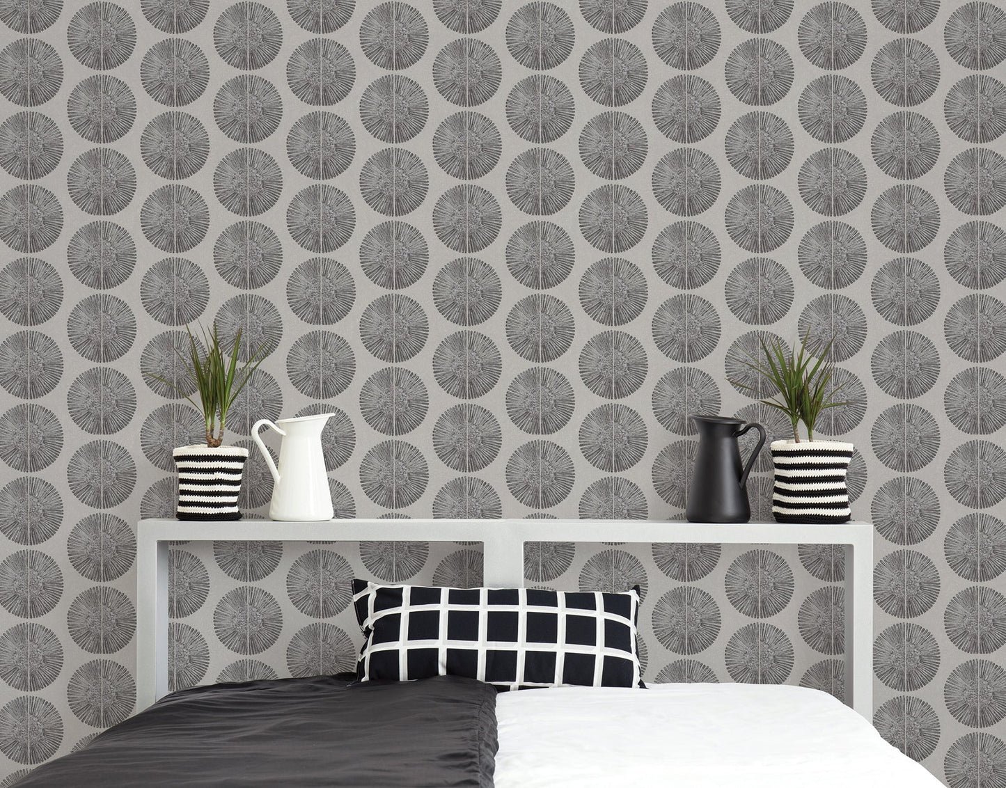 Bazaar Tribal Circles Wallpaper - Beige / Black - Galerie - G78330 - Premier Wallcovering