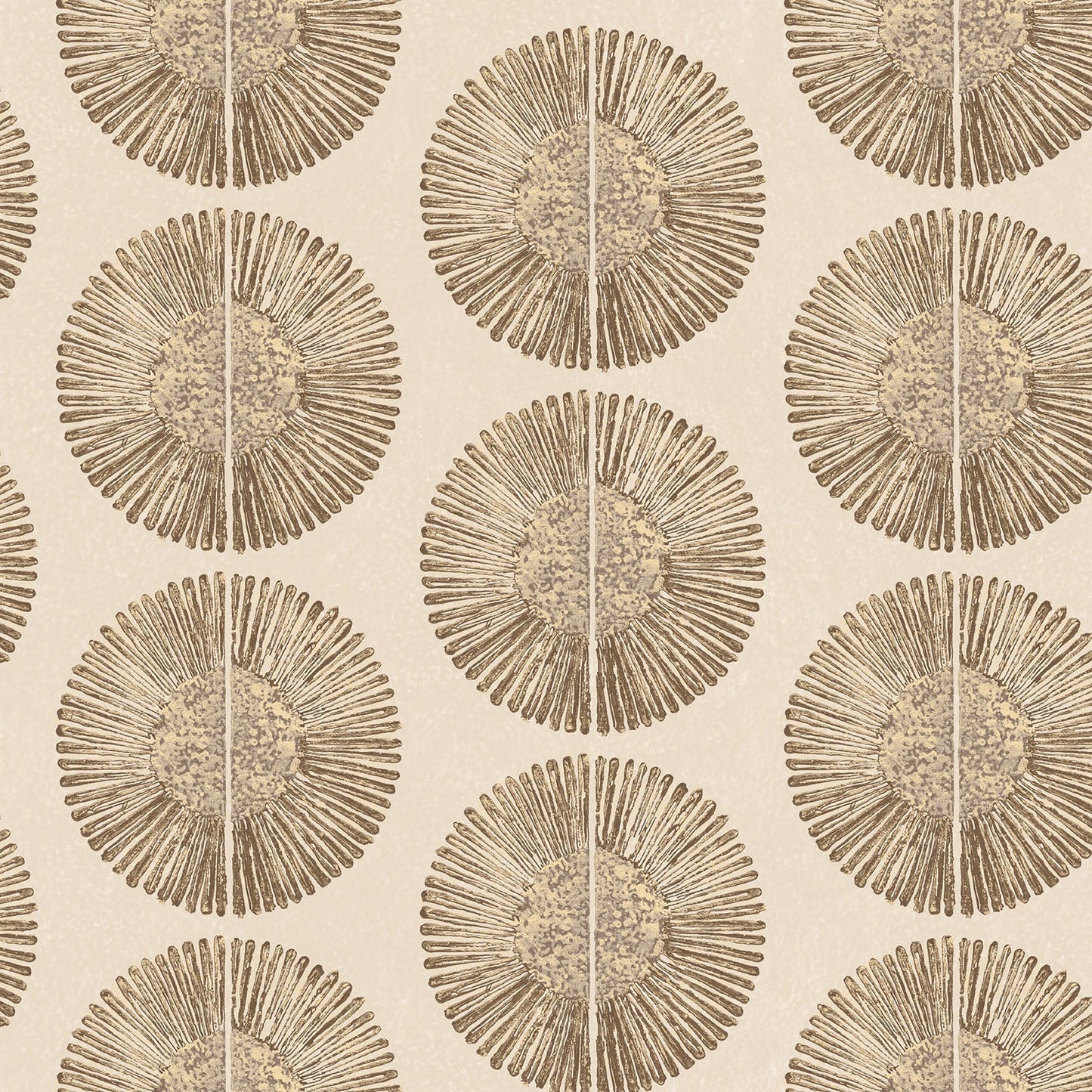 Bazaar Tribal Circles Wallpaper - Sand / Brown - Galerie - G78332 - Premier Wallcovering