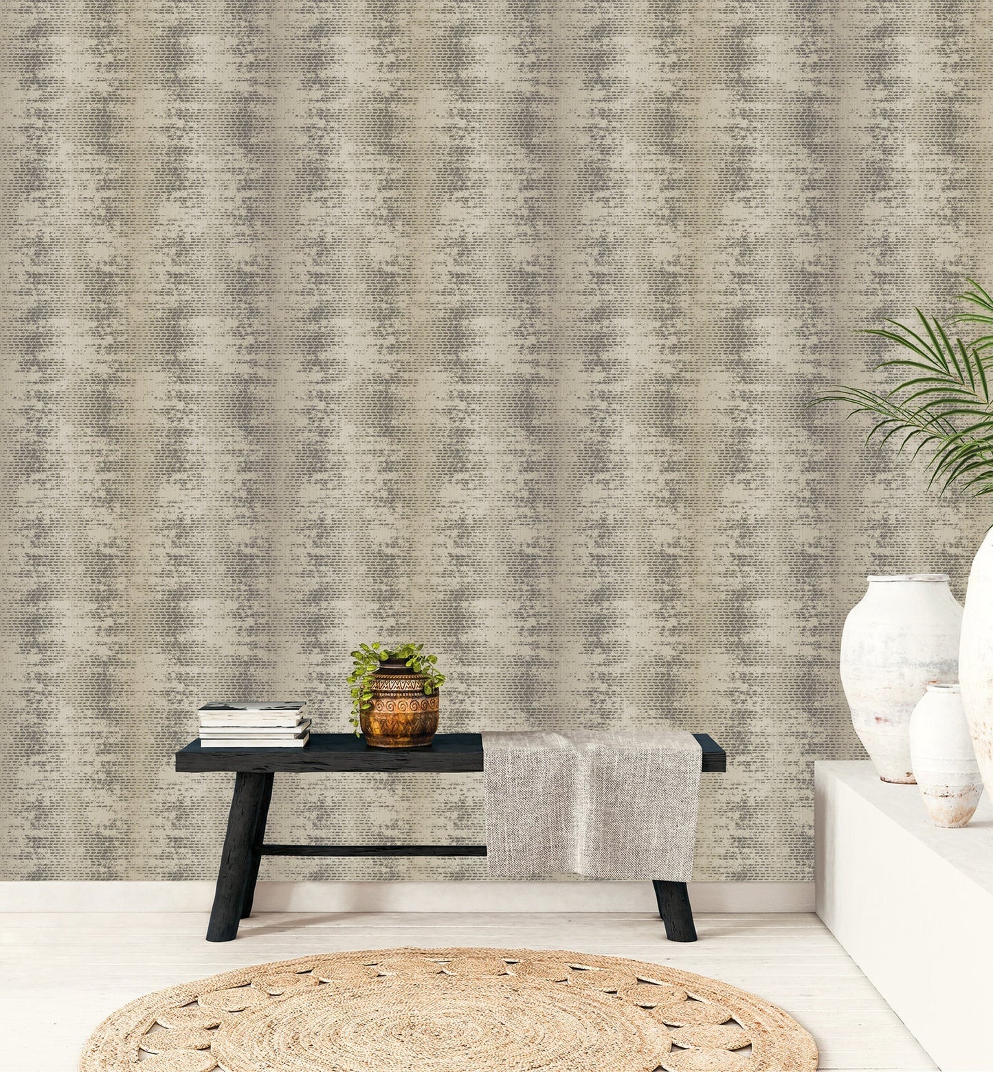 Bazaar Tribal Weave Wallpaper - Neutral / Black - Galerie - G78287 - Premier Wallcovering
