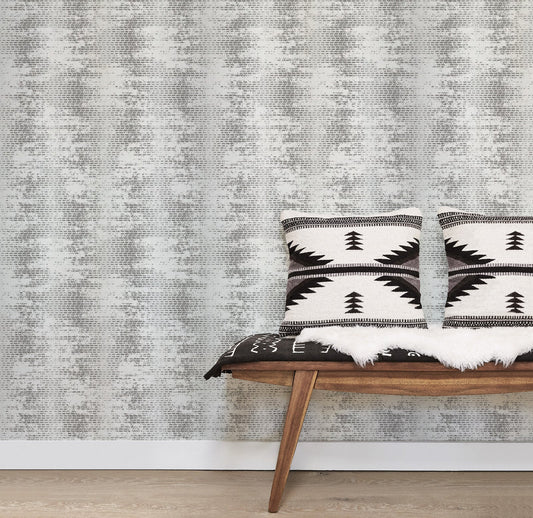 Bazaar Tribal Weave Wallpaper - Grey / Black - Galerie - G78286 - Premier Wallcovering