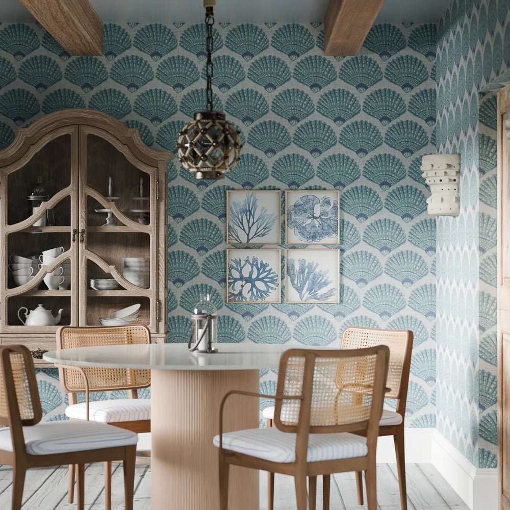 Beachcomber Wallpaper - Teal - LAN100274 - Lucie Annabel - Premier Wallcovering