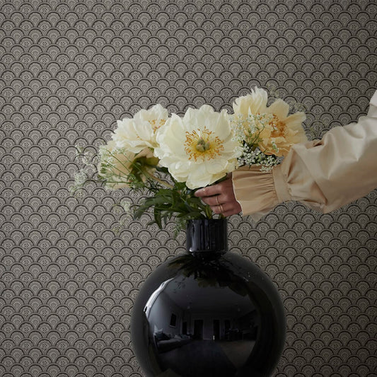 Beata Wallpaper - Graphite - Sandberg - S10234 - Premier Wallcovering