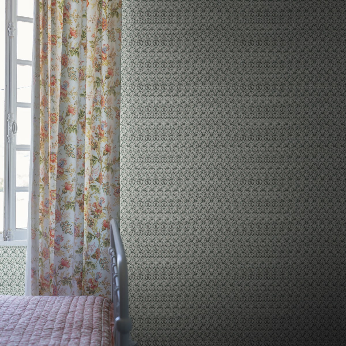 Beata Wallpaper - Moss Green - Sandberg - S10236 - Premier Wallcovering