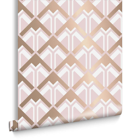 Beau Wallpaper - Pink Rose Gold - Graham & Brown - 105582 - Premier Wallcovering