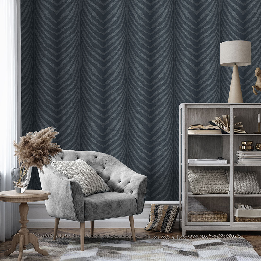 Beauford Wallpaper - Navy - Timothy Wilman - TW2491 - Premier Wallcovering