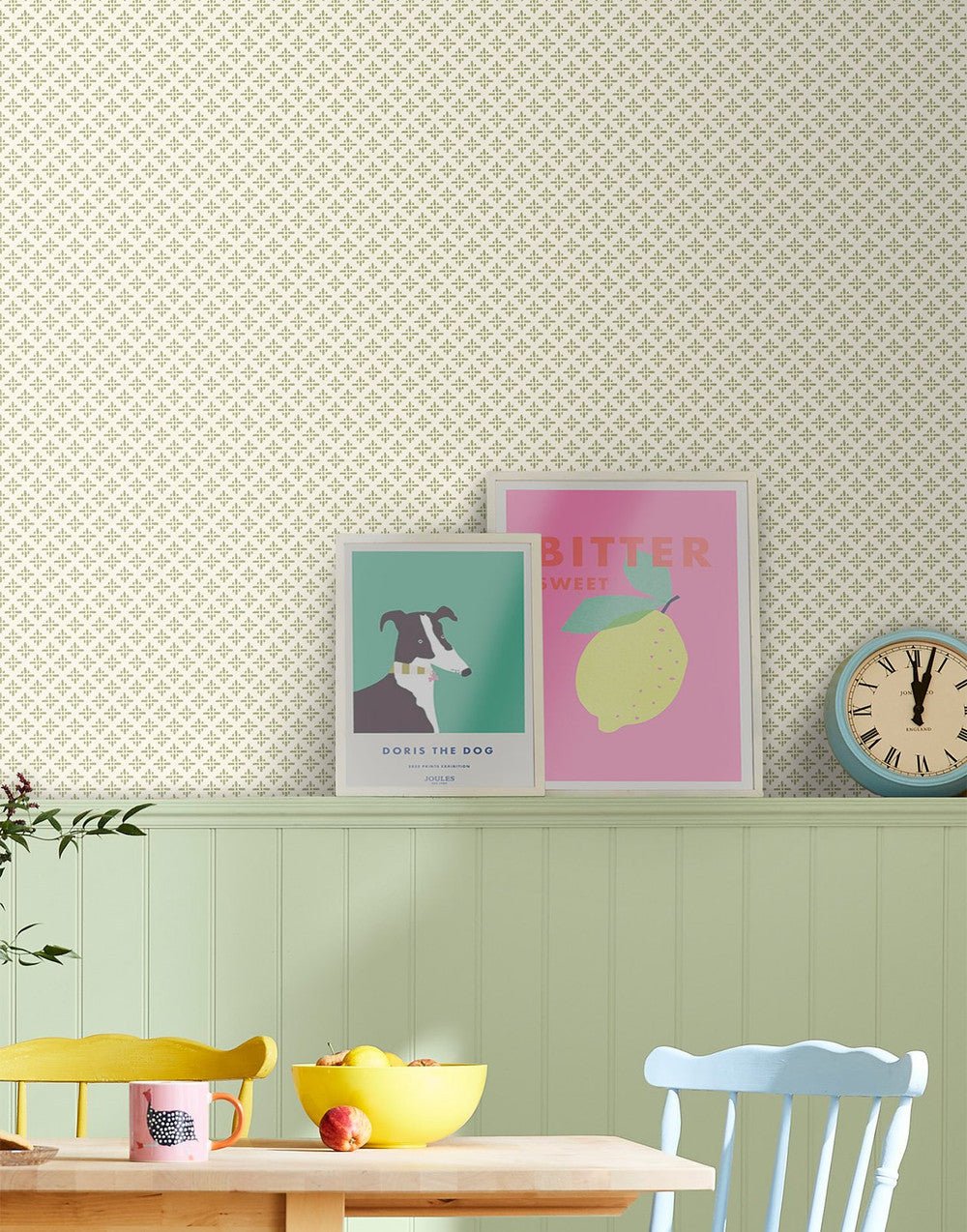 Beckett Star Wallpaper - Olive Green - Joules - 118580 - Premier Wallcovering