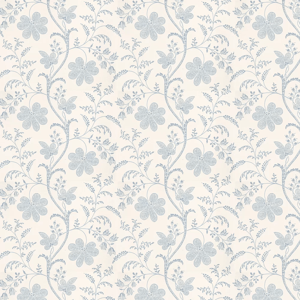 Bedford Square Wallpaper - China Blue / White - Little Greene - 0273BEPORCE - Premier Wallcovering
