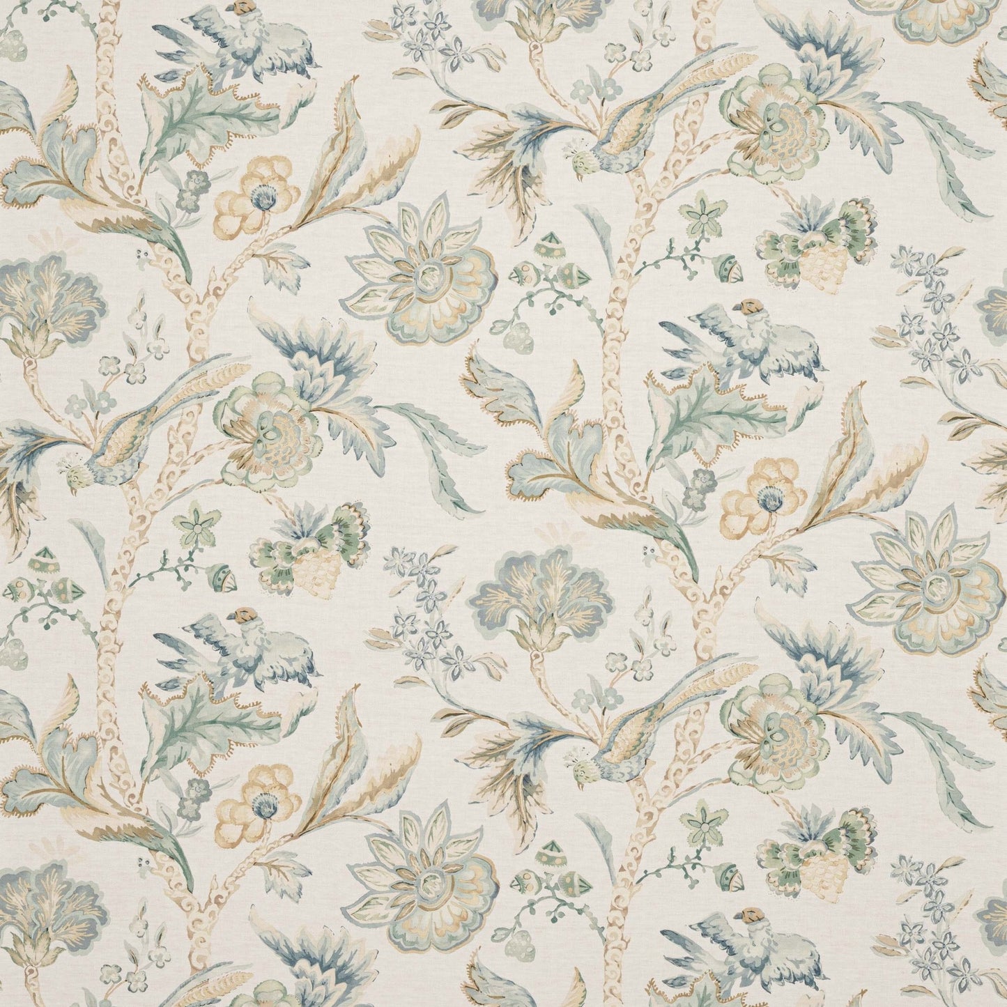 Belevedere Wallcovering Wallpaper - Aqua/Beige - Colefax & Fowler - W7026-02 - Premier Wallcovering