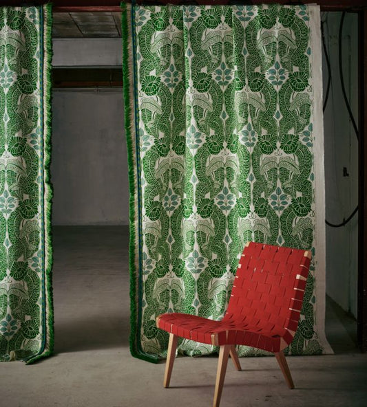 Belle De Nuit Fabric - Lemon - Christopher Farr Cloth - CF132 - 01 - Premier Wallcovering