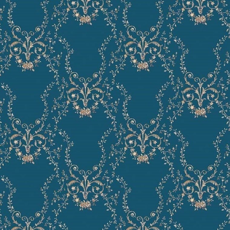 Belle Epoque Heritage Wallpaper - Blue Turquoise - K & K - 600933 - Premier Wallcovering
