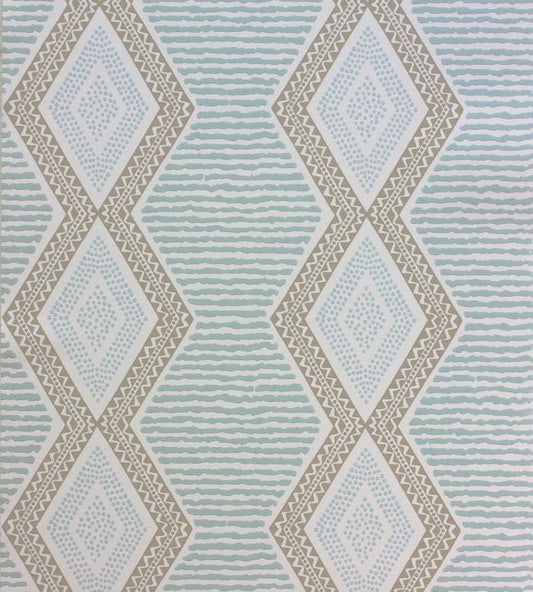 Belle Ile Wallpaper - Aqua/Beige - Nina Campbell - NCW4306 - 04 - Premier Wallcovering