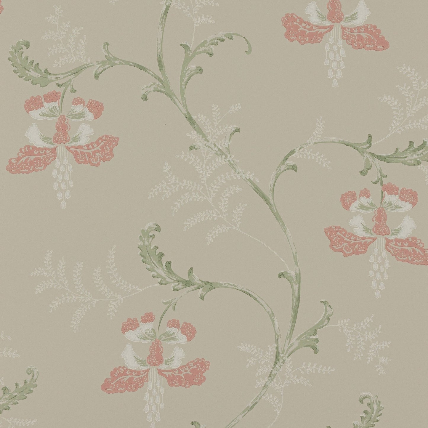 Bellflower Wallpaper - Pink/Green - Colefax & Fowler - 07127/07 - Premier Wallcovering