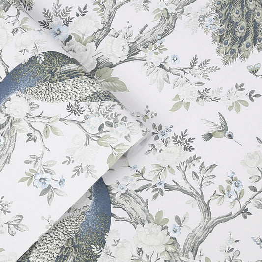 Belvedere Wallpaper - Midnight - Laura Ashley - 113397 - Premier Wallcovering